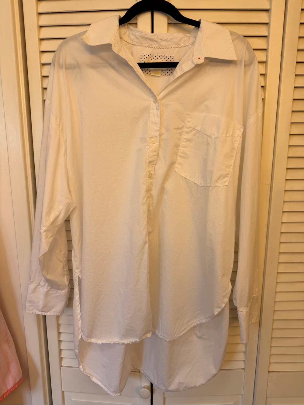 Maeve White Relaxed Button-Down Tunic Shirt
